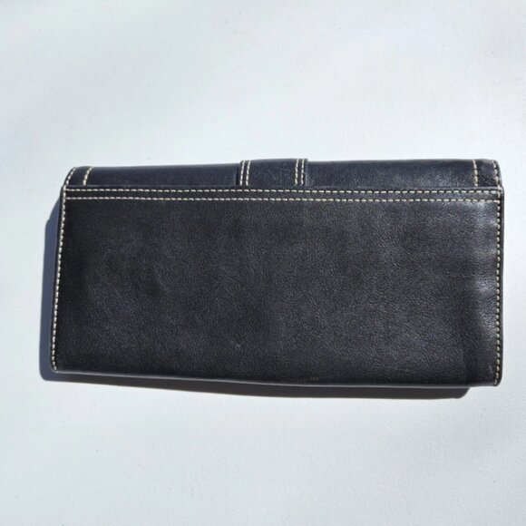 Vintage Coach Soho Y2K Clutch Wallet Trifold Buckle Black GUC - Picture 3 of 12